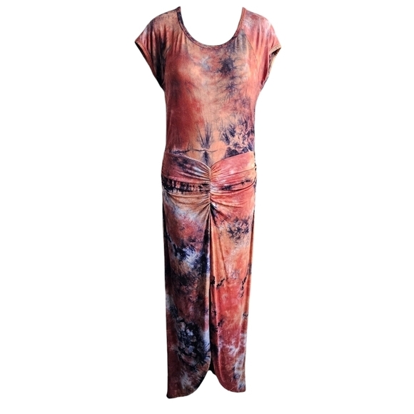 NWT Venus RUCHED TIE DYE MAXI DRESS Size Large - Picture 3 of 13